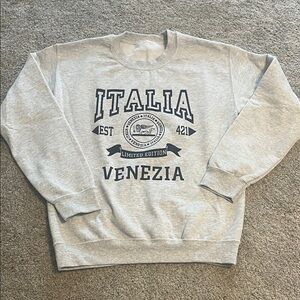 Venezia Italia Light Gray Crewneck Sweater